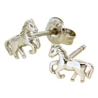 Ohrstecker Silber 925 rhodiniert Pferd