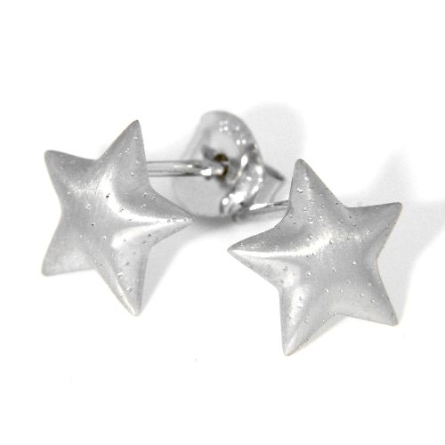 Ohrstecker Silber 925 rhodiniert Stern