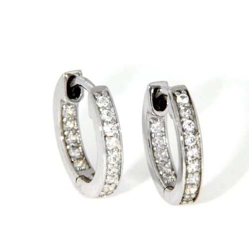 Scharniercreolen Silber 925 rhodiniert