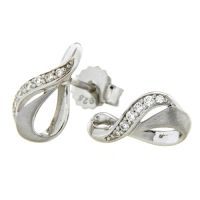 Ohrstecker Silber 925 rhodiniert Zirkonia