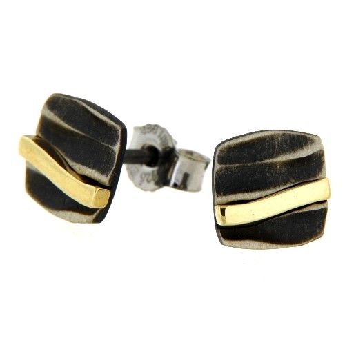 Ohrstecker Silber 925 oxidiert und vergoldet