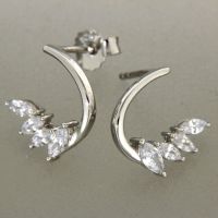 Ohrstecker Silber 925 rhodiniert Zirkonia
