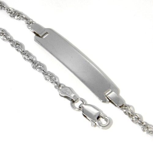 Idenditäts-Armband Silber 925 rhodiniert 19 cm