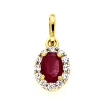 Anhänger Gold 333 Zirkonia echt Rubin