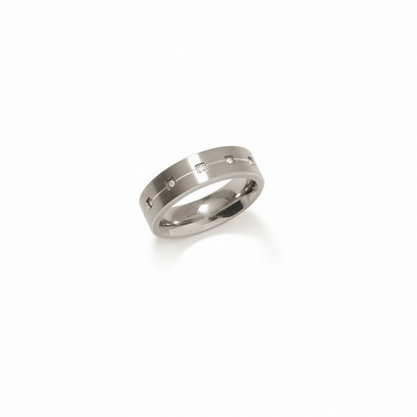 Boccia Titanium Ring Brillant 0101-2049 Größe 49