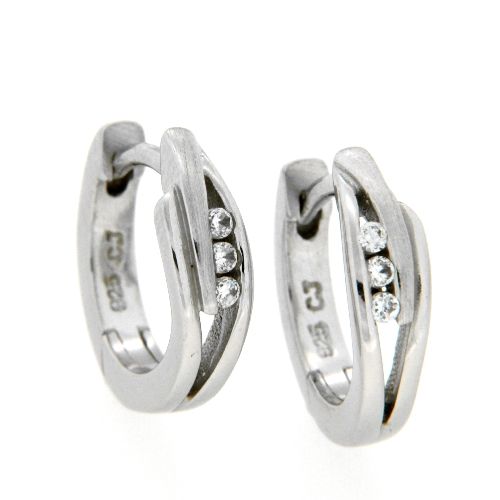 Scharniercreolen Silber 925 rhodiniert