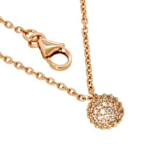 Collier Silber 925 rosé vergoldet Zirkonia 42+3 cm