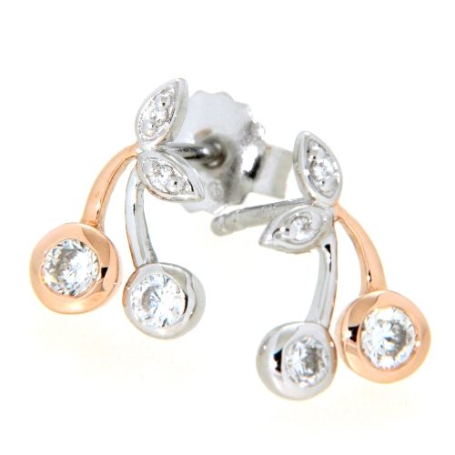 Ohrstecker Silber 925 rhodiniert &amp; rosé vergoldet Kirschen