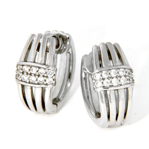 Scharniercreolen Silber 925 rhodiniert