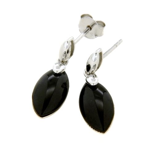 Ohrpendel Silber 925 rhodiniert Keramik schwarz