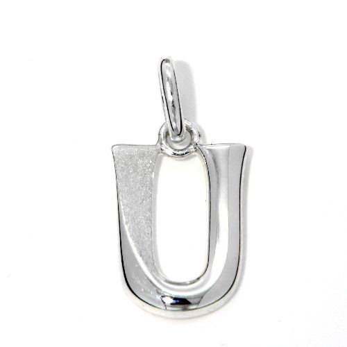 Buchstaben-Anhänger U Silber 925 rhodiniert