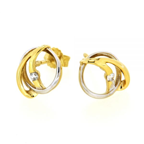 Ohrstecker Gold 333 bicolor Zirkonia