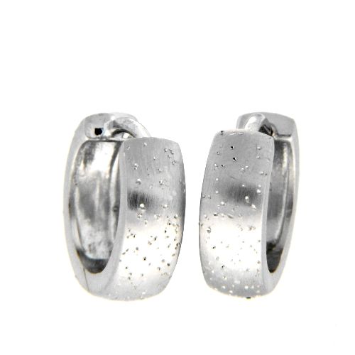 Scharniercreolen Silber 925 rhodiniert Sternenstauboptik