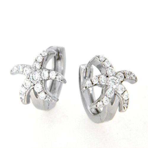 Scharniercreolen Silber 925 rhodiniert