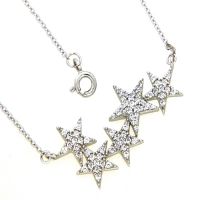 Collier Silber 925 rhodiniert 42+3 cm Zirkonia 