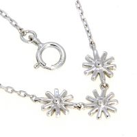 Collier Silber 925 rhodiniert Sterne 42+3 cm 