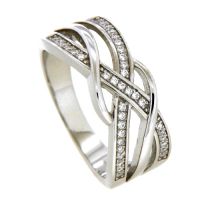 Ring Silber 925 rhodiniert Weite 58 Zirkonia