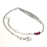 Identitäts-Armband Silber 925 rhodiniert 14-12 cm Schmetterling