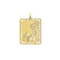 Names4ever Namensanhänger Gold 585 Anker mit Gravur