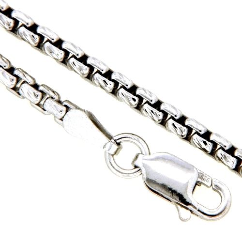 Kette Silber 925 rhodiniert 55 cm runde Venzianer