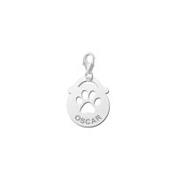 Names4ever Charm Silber 925 rund Pfote mit Namen ZNDB014