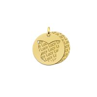 Names4ever Namensanhänger Gold 585 rund Schmetterling zweiteilig mit Gravur