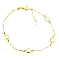 Armband Gold 333 19 cm-17 cm Blautopas 