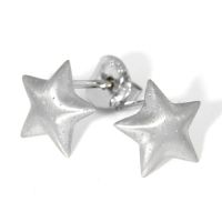 Ohrstecker Silber 925 rhodiniert Stern 