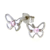 Ohrstecker Silber 925 rhodiniert Schmettering weiß lackiert