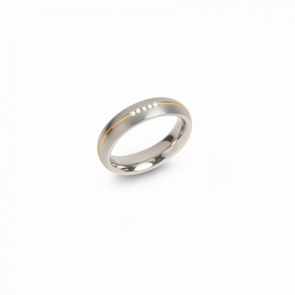 Boccia Titanium Ring bicolor Brillant 0130-0457 Größe 57