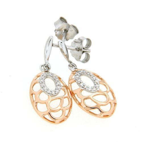 Ohrpendel Silber 925 rhodiniert &amp; rosé vergoldet (Stecker)