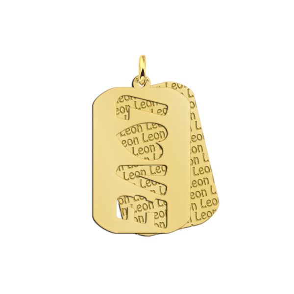 Names4ever Anhänger Gold 585 Dog Tag Love mit Gravur