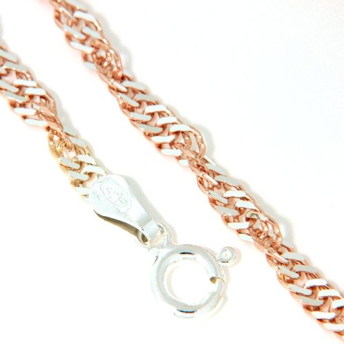 Kette Silber 925 bicolor (rosé) 42 cm (Singapur)