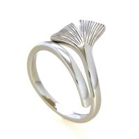 Ring Silber 925 rhodiniert Ginkgo Weite 56