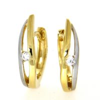 Scharniercreolen Gold 333 bicolor Zirkonia