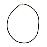 Kautschukcollier (2mm) Silber 925 rhodiniert 55 cm