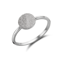 Names4ever Siegelring Silber 925 Damen Disc mit Fingerabdruck ZZR4024