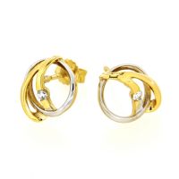 Ohrstecker Gold 333 bicolor Zirkonia