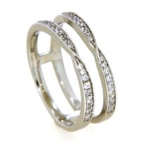 Ring Silber 925 rhodiniert Weite 60 Zirkonia