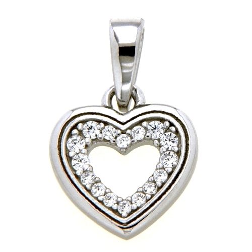 Herzanhänger Silber 925 rhodiniert Zirkonia
