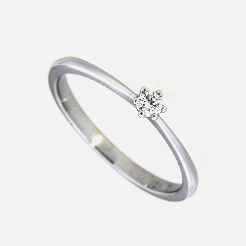 Ring Weißgold 585 Brillant 0,09 ct. W/SI Weite 56