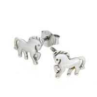 Ohrstecker Silber 925 rhodiniert Pferd