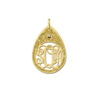 Names4ever Anhänger Gold 585 Tropfenform Monogramm mit Zirkonia