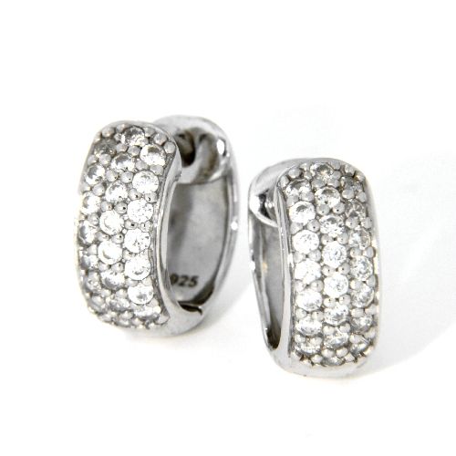 Scharniercreolen Silber 925 rhodiniert