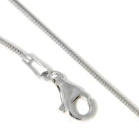 Schlangenkette Silber 925 rhodiniert 1,1mm 8-kantig 40 cm