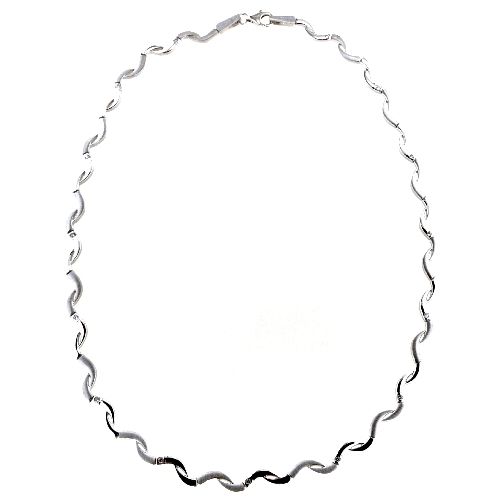 Kette Silber 925 rhodiniert 45 cm Zirkonia