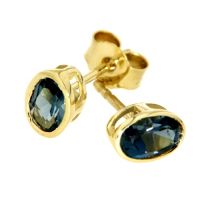Ohrstecker Gold 333 echt Blautopas London Blue 