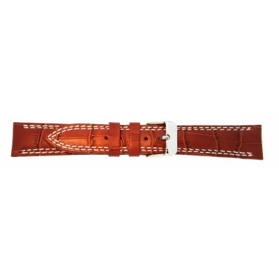 Uhrarmband Leder 20mm rotbraun Edelstahlschließe