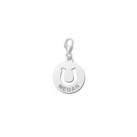 Names4ever Charm Silber 925 rund Hufeisen mit Namen ZNDB001