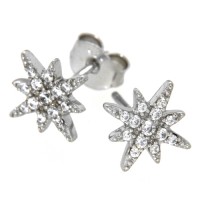 Ohrstecker Silber 925 rhodiniert Stern